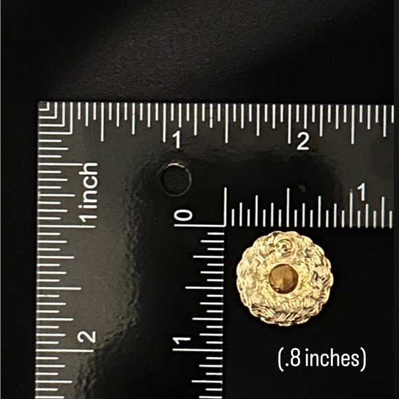 Blue Austrian Crystal and Gold Multi-Diamond Pierced Earrings by Crystal Accents - Picture 3 of 4